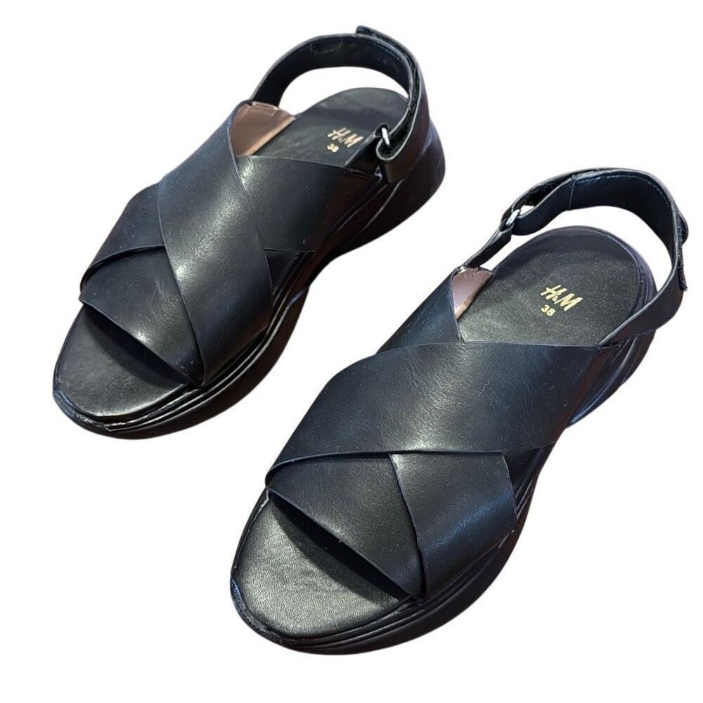 H&M Black Chunky Sandals Women’s EU 38 US 7.5